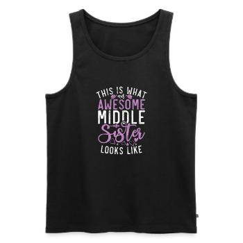 Middle Sister Gifts - Männer Premium Bio Tank Top - Schwarz - Vorne - Michal (187cm)