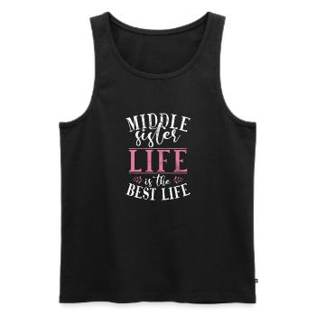 Middle Sister Gifts - Männer Premium Bio Tank Top - Schwarz - Vorne - Michal (187cm)