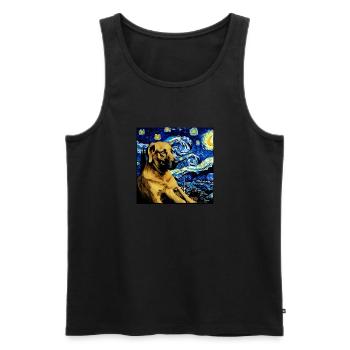 German Shepherd Funny Dog Popular Artwork Pet Love - Men's Premium Organic Tank Top - black - Front - AI Model Male 178 light (178cm)