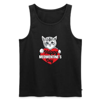 Valentine's Day Gift February 14 Cute Cat - Men's Premium Organic Tank Top - black - Front - AI Model Male 178 light (178cm)