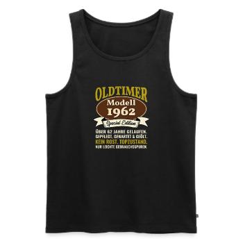 62. Geburtstag Oldtimer Modell 1962 62 Jahre - Männer Premium Bio Tank Top - Schwarz - Vorne - Michal (187cm)