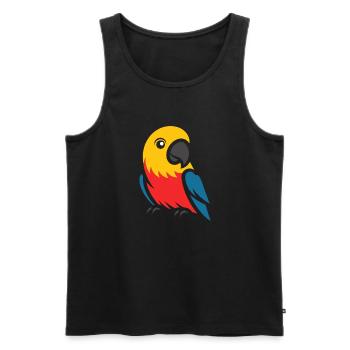Humor little parrot - Men's Premium Organic Tank Top - black - Front - Michal (187cm)