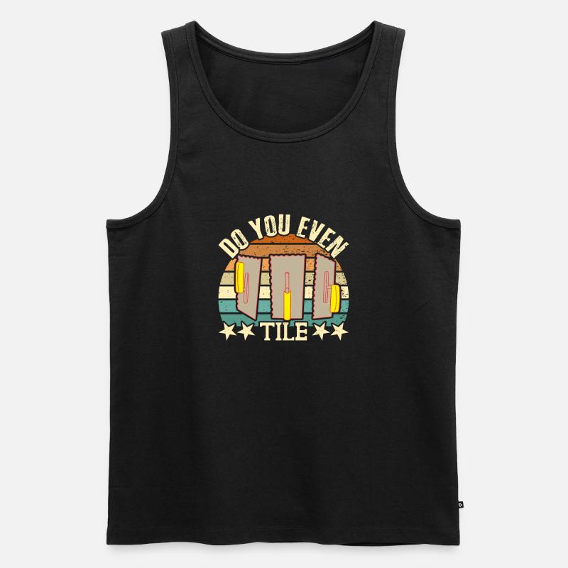 Beruf Bester Fliesenleger Geschenk-Idee - Männer Premium Bio Tank Top - Schwarz