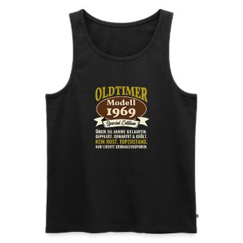55. Geburtstag Oldtimer Modell 1969 55 Jahre - Männer Premium Bio Tank Top - Schwarz - Vorne - Michal (187cm)