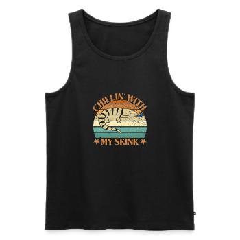 Blauzungen-Eidechse Skinke Glattechse blaue Zunge - Männer Premium Bio Tank Top - Schwarz - Vorne - Michal (187cm)