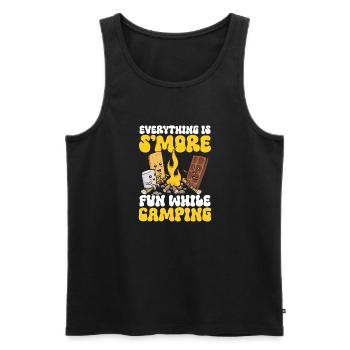 S'more Campfire Marshmallow Camping - Men's Premium Organic Tank Top - black - Front - Michal (187cm)