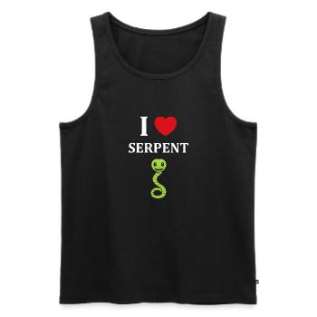 Humour petit serpent - Débardeur bio Premium Homme - noir - Devant - Michal (187cm)