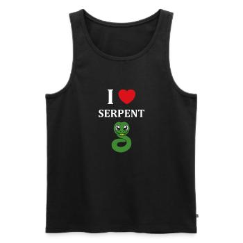 Humour petit serpent - Débardeur bio Premium Homme - noir - Devant - Michal (187cm)