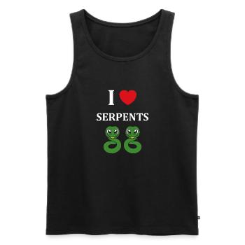 Humour petit serpent - Débardeur bio Premium Homme - noir - Devant - Michal (187cm)