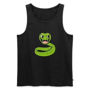 Humour petit serpent - Débardeur bio Premium Homme - noir - Devant - Michal (187cm)
