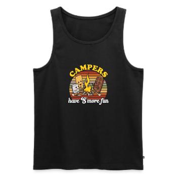 S'more Campfire Marshmallow Camping - Men's Premium Organic Tank Top - black - Front - Michal (187cm)