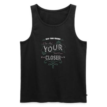 Tshirt de baseball mécanicien d’avion - Débardeur bio Premium Homme - noir - Devant - Michal (187cm)