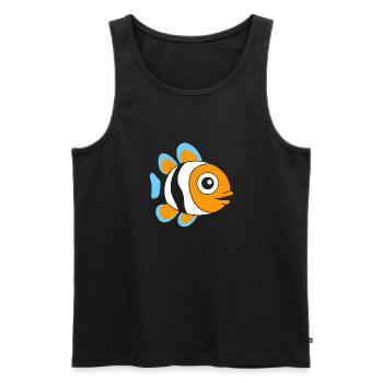 Humour petit poisson clown - Débardeur bio Premium Homme - noir - Devant - Michal (187cm)
