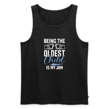 Oldest Child Gifts - Men's Premium Organic Tank Top - black - Front - Michal (187cm)