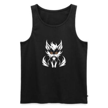 Kitsune Japanese Little Fox Humor - Men's Premium Organic Tank Top - black - Front - Michal (187cm)