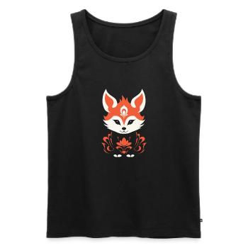 Kitsune Japanese Little Fox Humor - Men's Premium Organic Tank Top - black - Front - Michal (187cm)