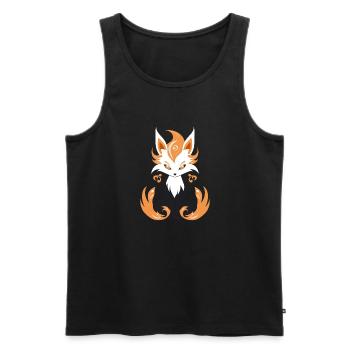 Kitsune Japanese Little Fox Humor - Men's Premium Organic Tank Top - black - Front - Michal (187cm)
