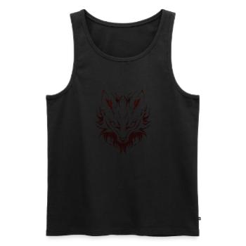 Kitsune Japanese Little Fox Humor - Men's Premium Organic Tank Top - black - Front - Michal (187cm)