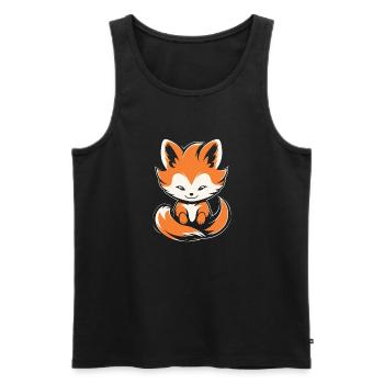 Kitsune Japanese Little Fox Humor - Men's Premium Organic Tank Top - black - Front - Michal (187cm)