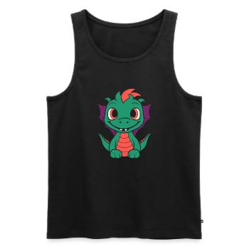 Baby Dragon - Men's Premium Organic Tank Top - black - Front - AI Model Male 178 light (178cm)