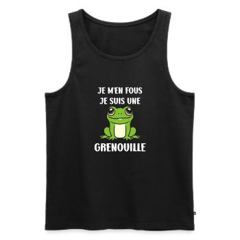 Petite grenouille - Débardeur bio Premium Homme - noir - Devant - Michal (187cm)
