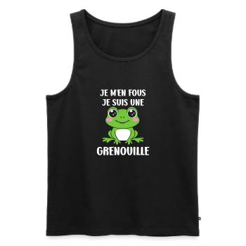 Petite grenouille - Débardeur bio Premium Homme - noir - Devant - Michal (187cm)