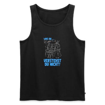 Was an.. verstehst du nicht? Humorvolle Weisheiten - Männer Premium Bio Tank Top - Schwarz - Vorne - Michal (187cm)