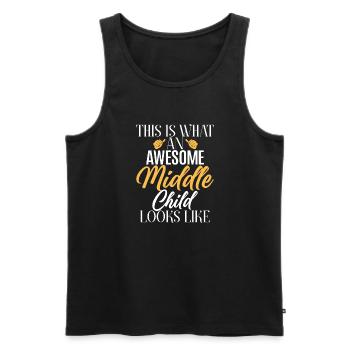 Middle Child Gifts - Men's Premium Organic Tank Top - black - Front - AI Model Male 178 light (178cm)