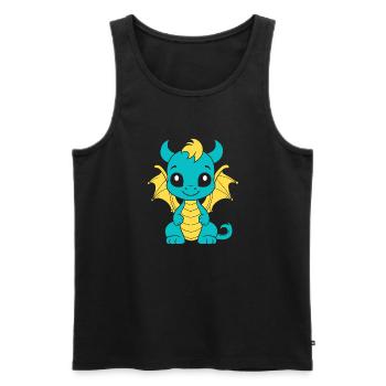 Baby Dragon - Men's Premium Organic Tank Top - black - Front - AI Model Male 178 light (178cm)