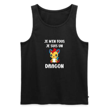 Bébé dragon - Débardeur bio Premium Homme - noir - Devant - Michal (187cm)