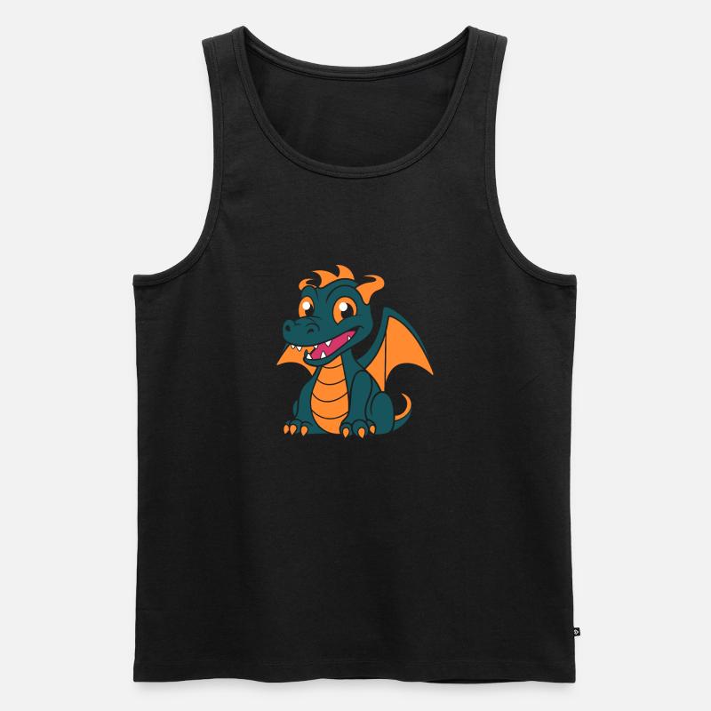 Baby-Drache - Männer Premium Bio Tank Top - Schwarz