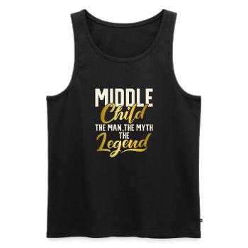 Middle Child Gifts - Men's Premium Organic Tank Top - black - Front - AI Model Male 178 light (178cm)