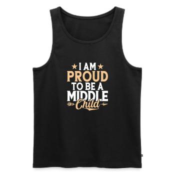 Middle Child Gifts - Men's Premium Organic Tank Top - black - Front - AI Model Male 178 light (178cm)