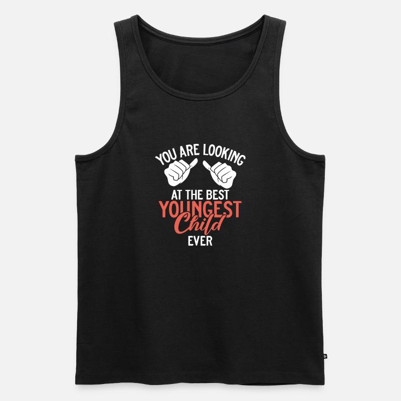 Youngest Child Gift - Männer Premium Bio Tank Top - Schwarz