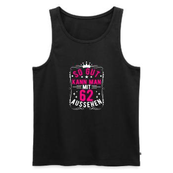 So Gut Kann Man Mit 62 Aussehen, 62. Geburtstag - Männer Premium Bio Tank Top - Schwarz - Vorne - Michal (187cm)
