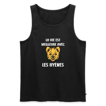 hyène - Débardeur bio Premium Homme - noir - Devant - Michal (187cm)