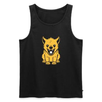 Hyäne - Männer Premium Bio Tank Top - Schwarz - Vorne - Michal (187cm)