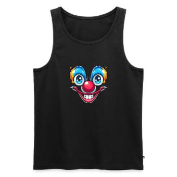 Pure carnival joy: clown face for fun - Men's Premium Organic Tank Top - black - Front - AI Model Male 178 light (178cm)