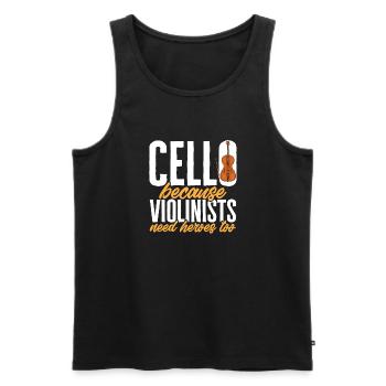 Violoncelliste Violoncelliste Musicien Violoncelle - Débardeur bio Premium Homme - noir - Devant - AI Model Male 178 light (178cm)