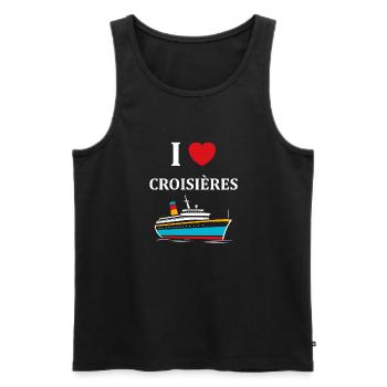 I love Croisières - Débardeur bio Premium Homme - noir - Devant - Michal (187cm)