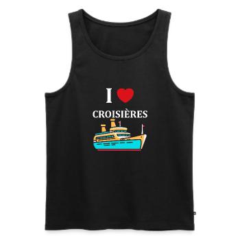I love Croisières - Débardeur bio Premium Homme - noir - Devant - Michal (187cm)