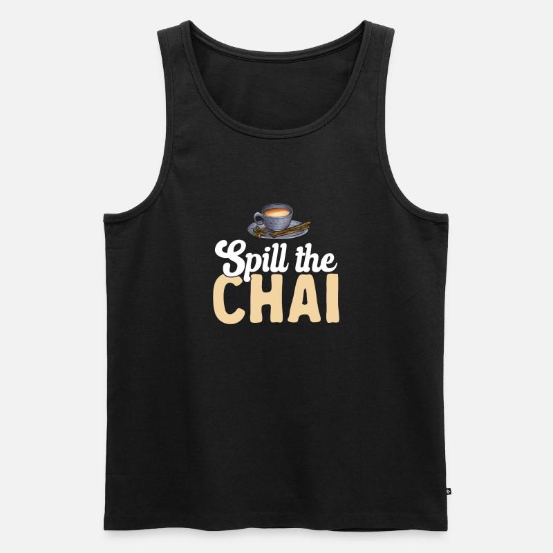 Chai Tee Masala Chai - Männer Premium Bio Tank Top - Schwarz