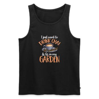 Chai Tea Masala Chai - Men's Premium Organic Tank Top - black - Front - AI Model Male 178 light (178cm)