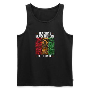 Black History Month Black Pride Educator Teacher - Men's Premium Organic Tank Top - black - Front - AI Model Male 178 light (178cm)