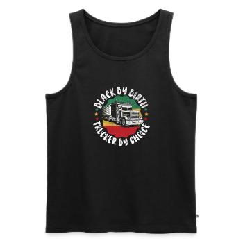 Black History Month Black Pride LKW Fahrer Trucker - Männer Premium Bio Tank Top - Schwarz - Vorne - AI Model Male 178 light (178cm)