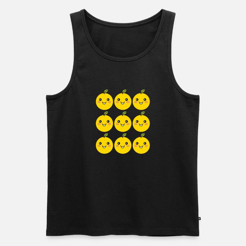Zitronen - Männer Premium Bio Tank Top - Schwarz
