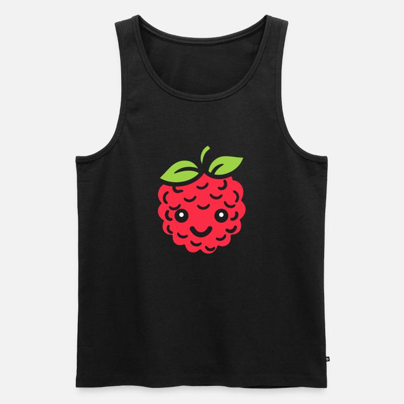 Himbeere - Männer Premium Bio Tank Top - Schwarz