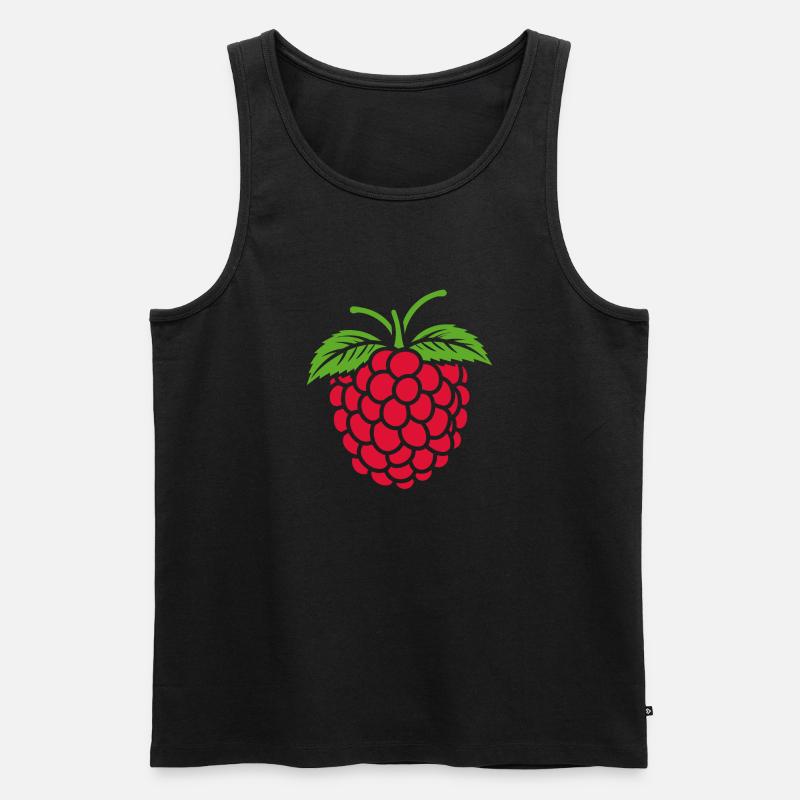 Himbeere - Männer Premium Bio Tank Top - Schwarz