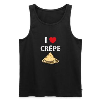 Crêpes Bretagne humour crêpe - Débardeur bio Premium Homme - noir - Devant - Michal (187cm)
