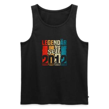 Jahrgang 2012, Legendär seit 2012, Geburtstag - Männer Premium Bio Tank Top - Schwarz - Vorne - Michal (187cm)